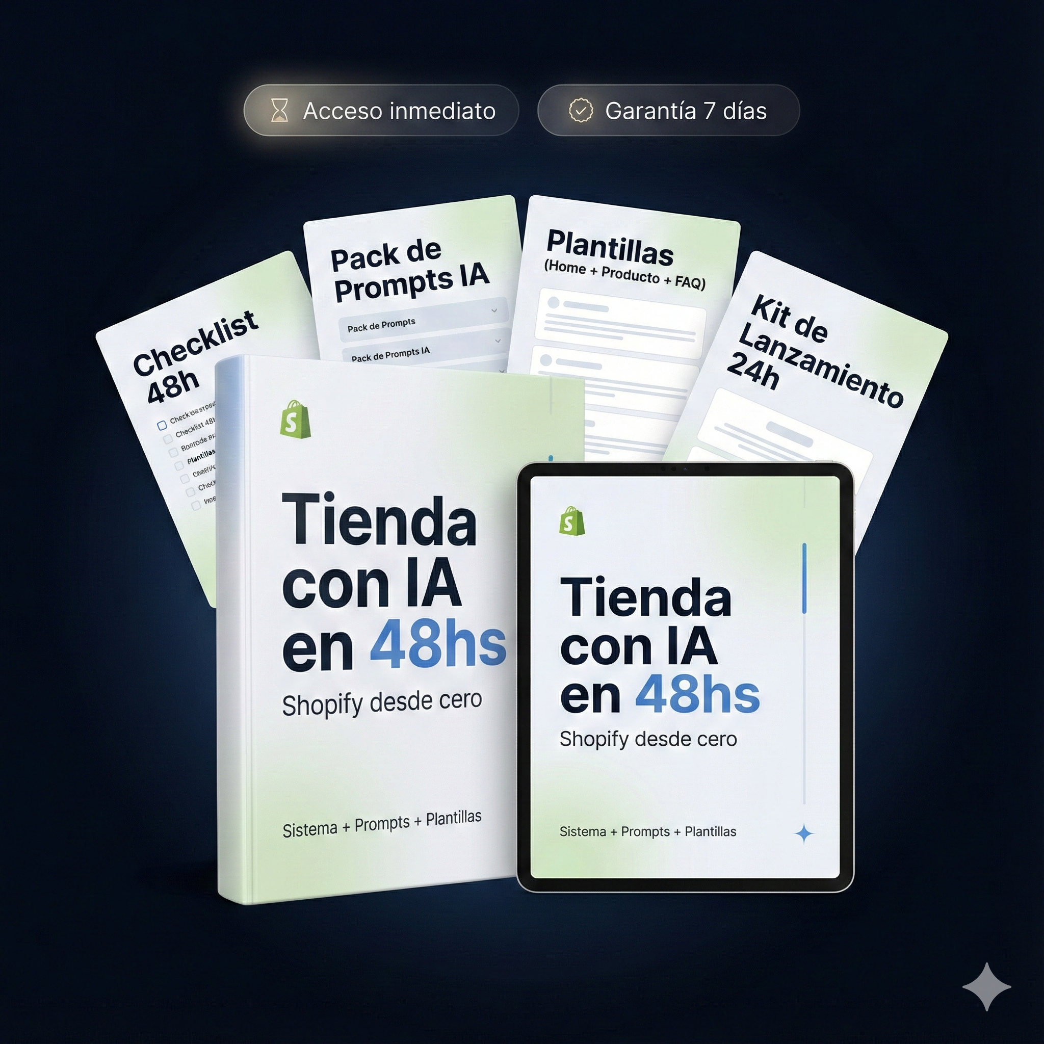 Tienda en 48 Horas con IA (Shopify desde Cero) PDF + prompts + plantillas